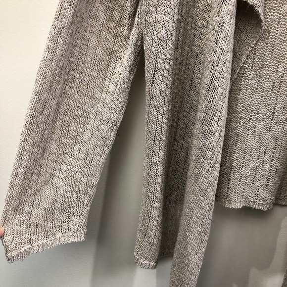 J Jill Cardigan Large Sweater Open Longline Knit Lagenlook Beach Grandma Minimal - Picture 6 of 16